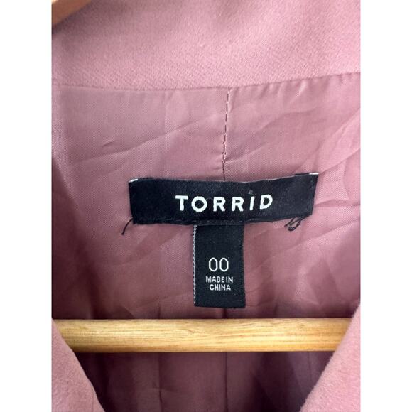 Torrid Twill A-Line Trench Button-Up Coat Women's 00 10 Mauve - Picture 5 of 7